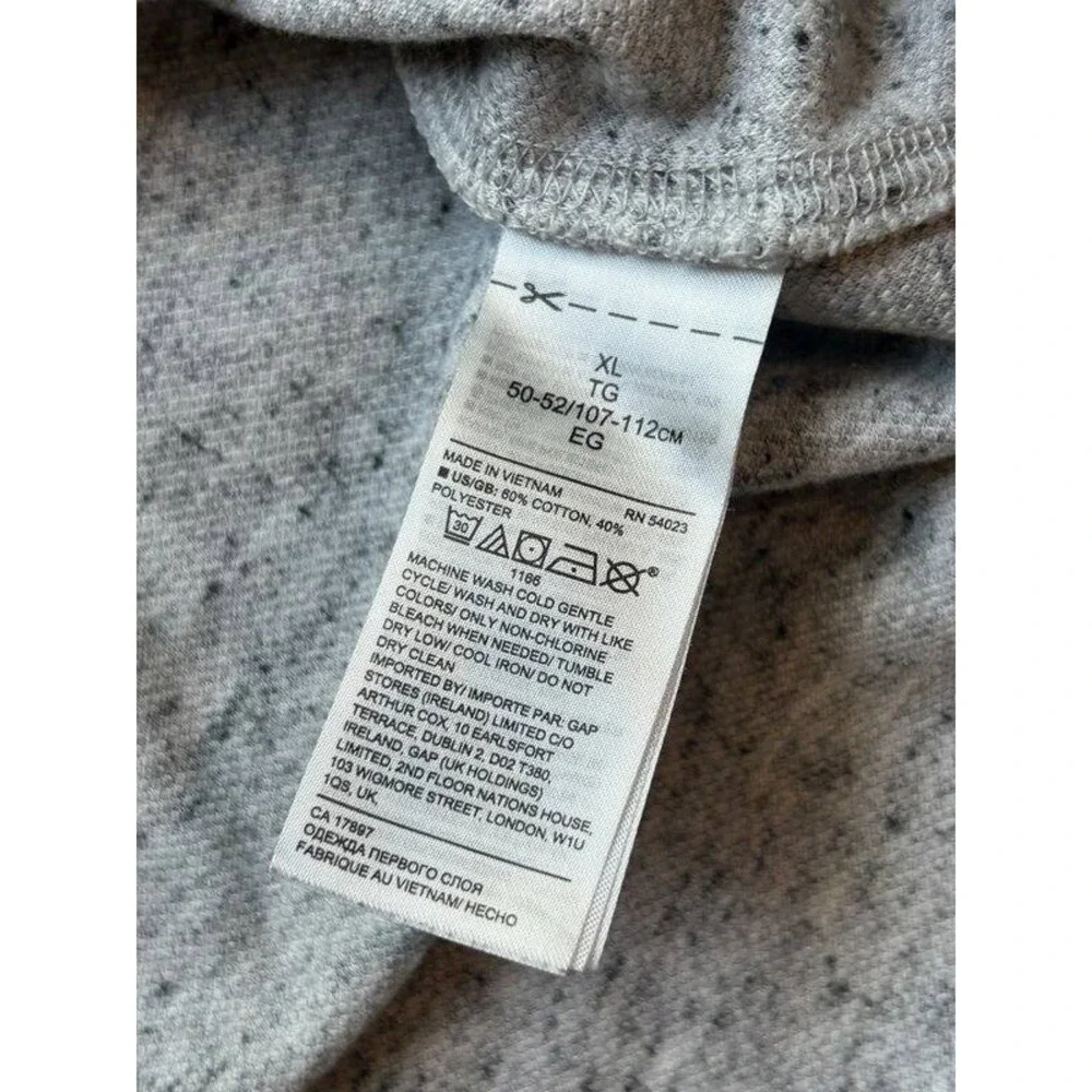 Banana Republic Gray Textured Heather Print Raglan Sweatshirt Mens Size XL